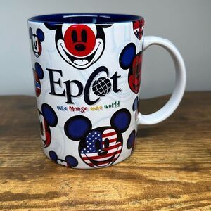DISNEY Epcot One Mouse One World Ceramic Coffee Mug Cup Large 18‎ oz Mickey